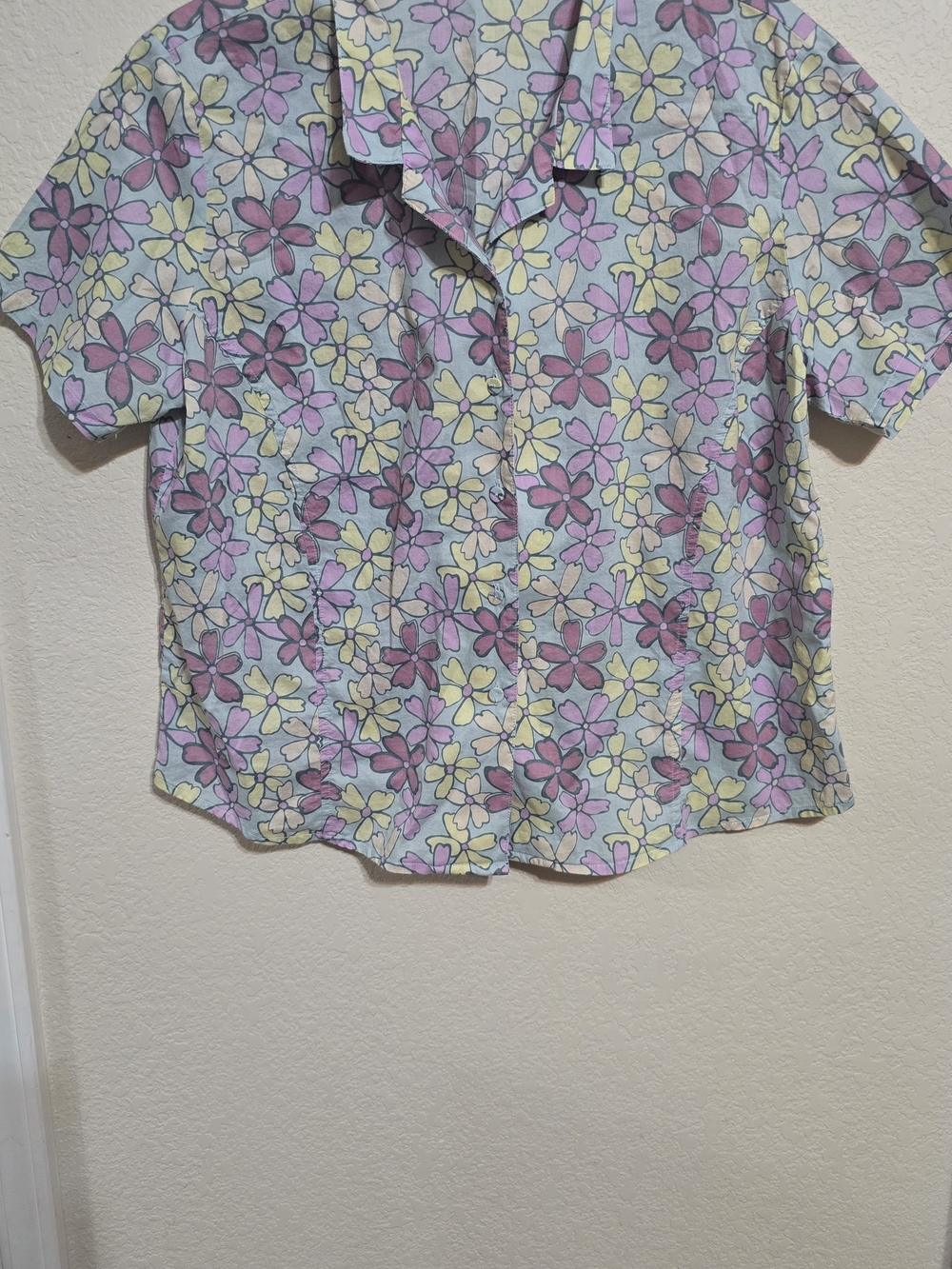 Woolrich Floral Cotton Top in Yellow, Pink & Gray